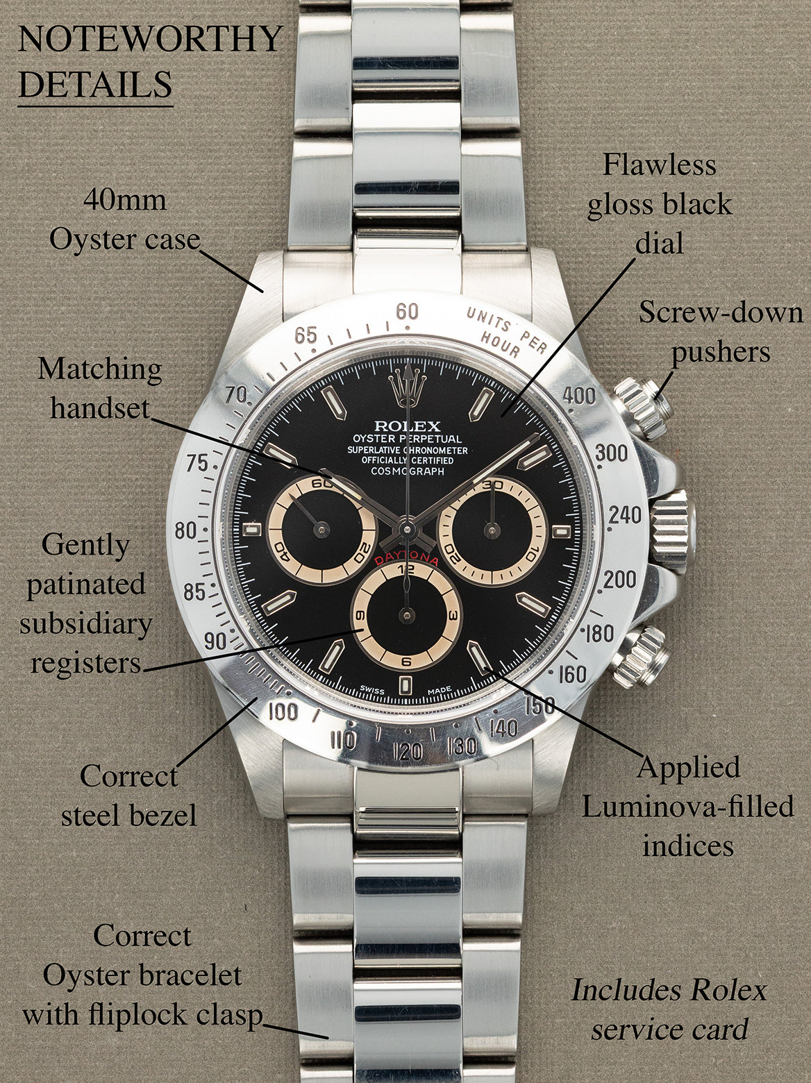 Rolex Daytona Ref. 16520 'Zenith' - Black Dial W/ Rolex Service Card