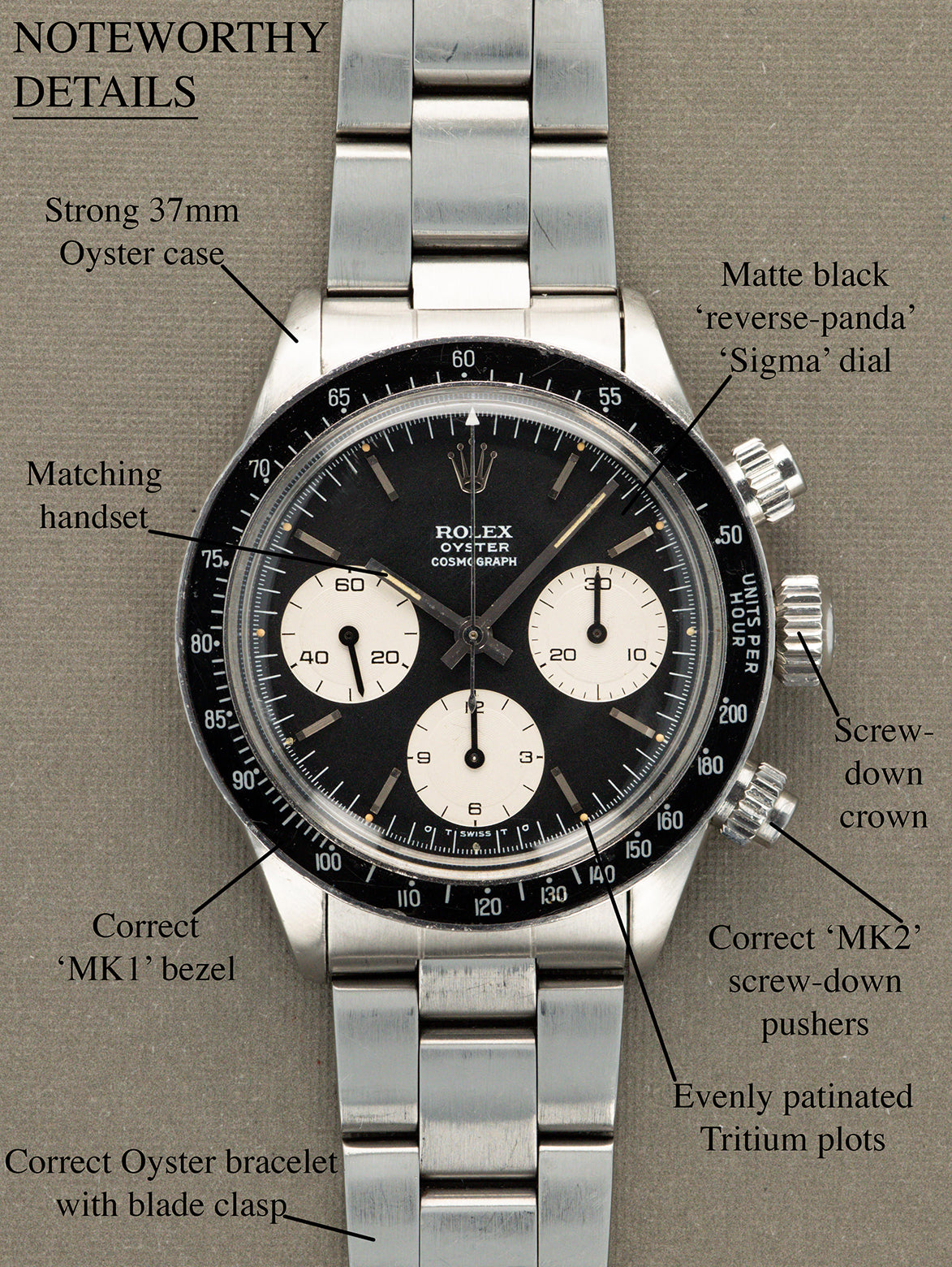 Rolex Daytona Ref. 6263 - Matte Black 'Sigma' Dial