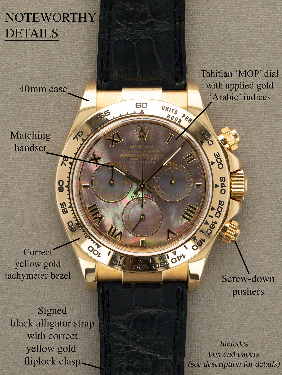 Rolex Daytona Ref. 116518 - Tahitian 'Mother Of Pearl' Dial w/ Box & Papers