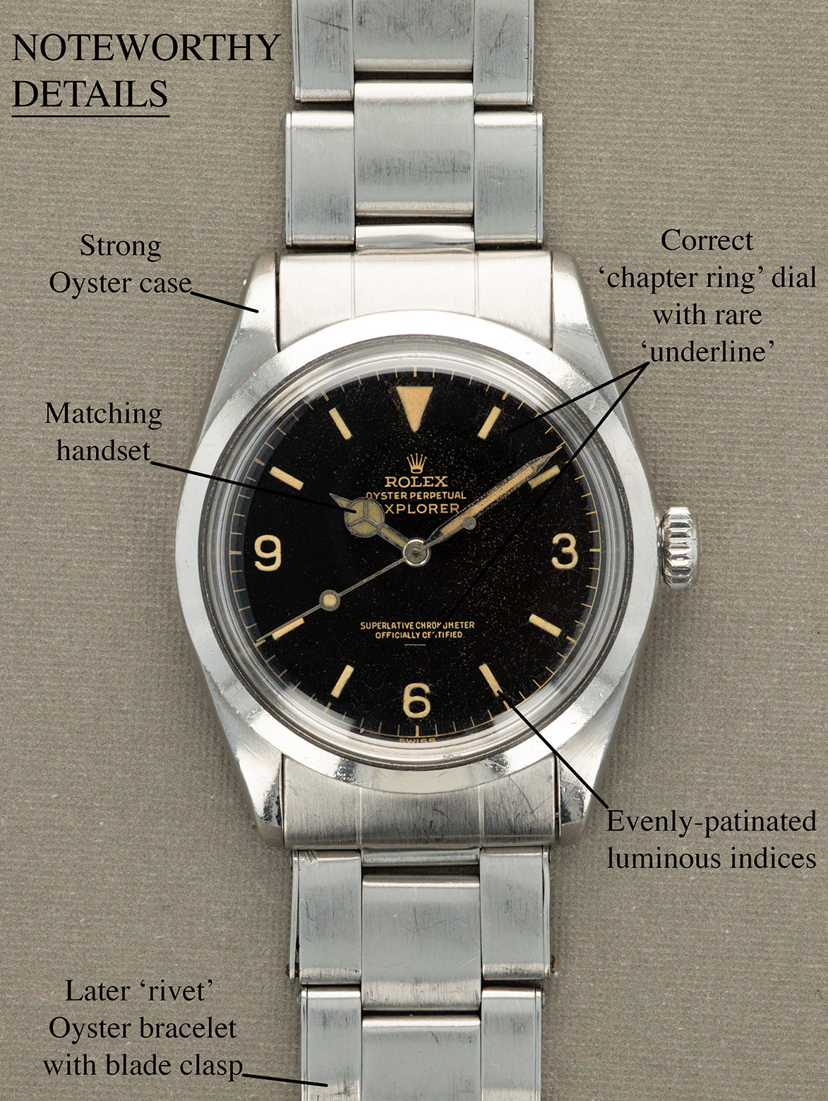 Rolex Explorer I Ref. 1016 - Gilt 'Chapter Ring' Dial w/ 'Underline'
