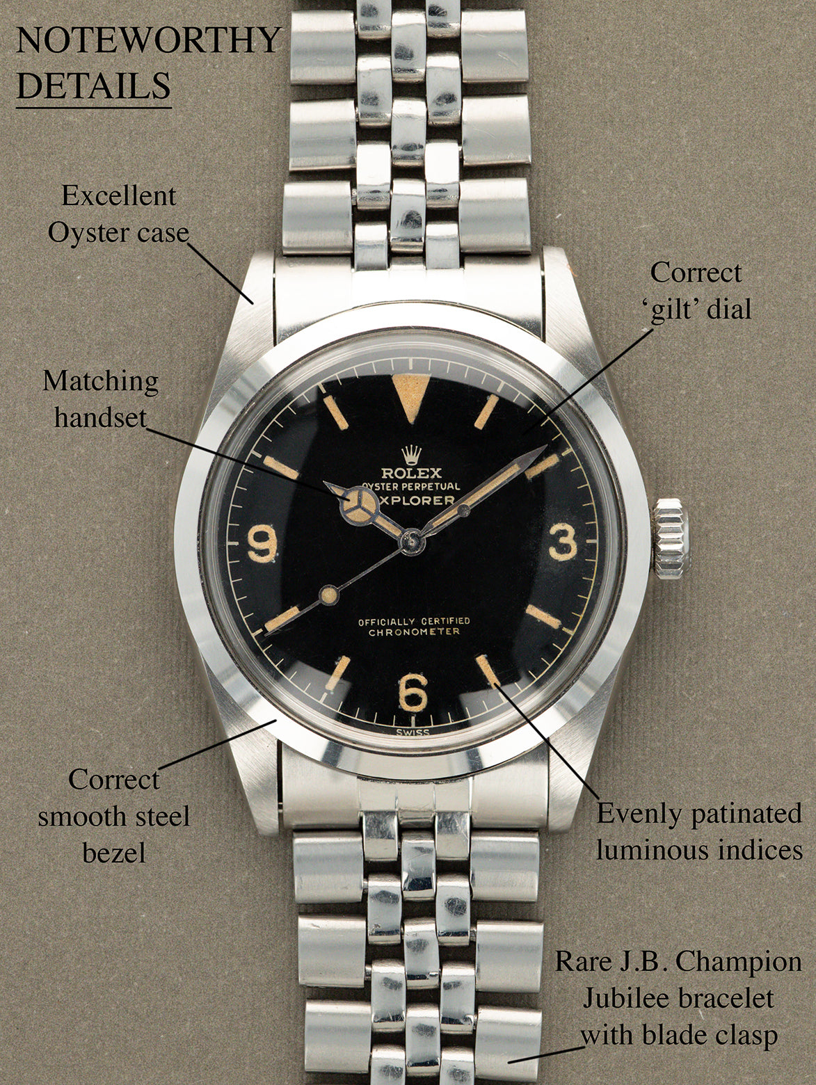 Rolex Explorer I Ref. 1016 - Gilt 'Chapter Ring OCC' Dial