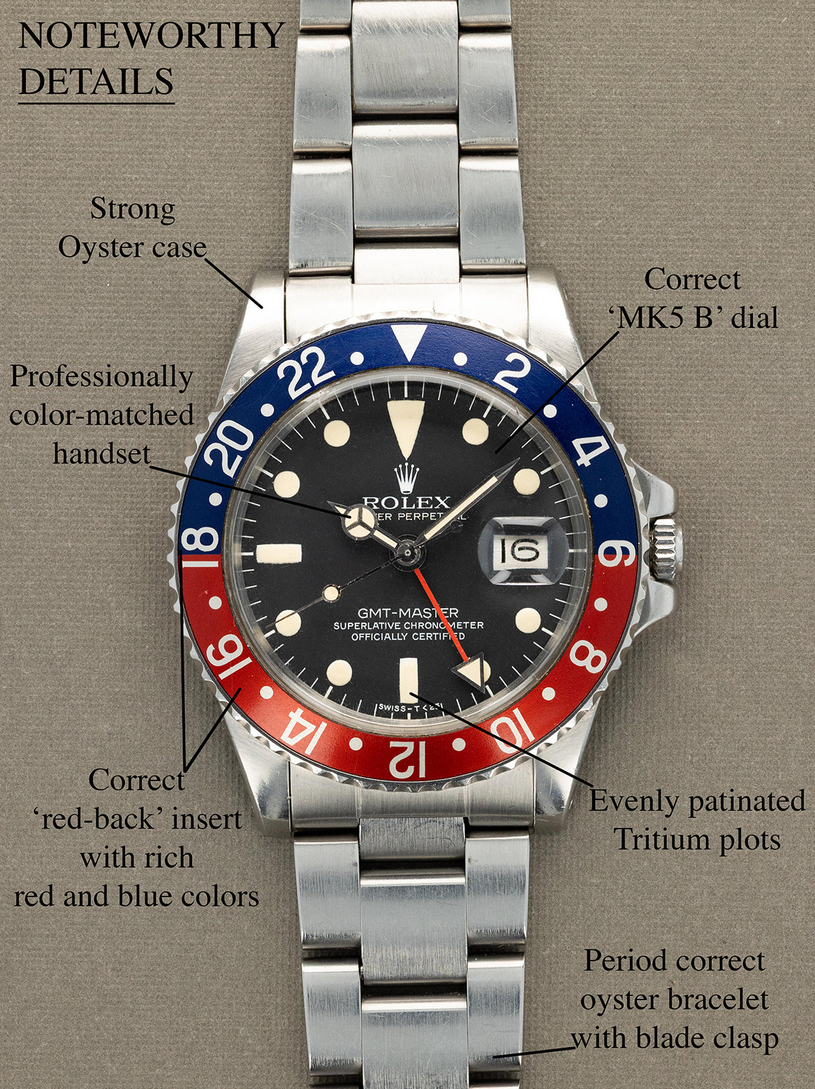 Rolex GMT-Master Ref. 1675 - 'MK5B' Dial Unpolished