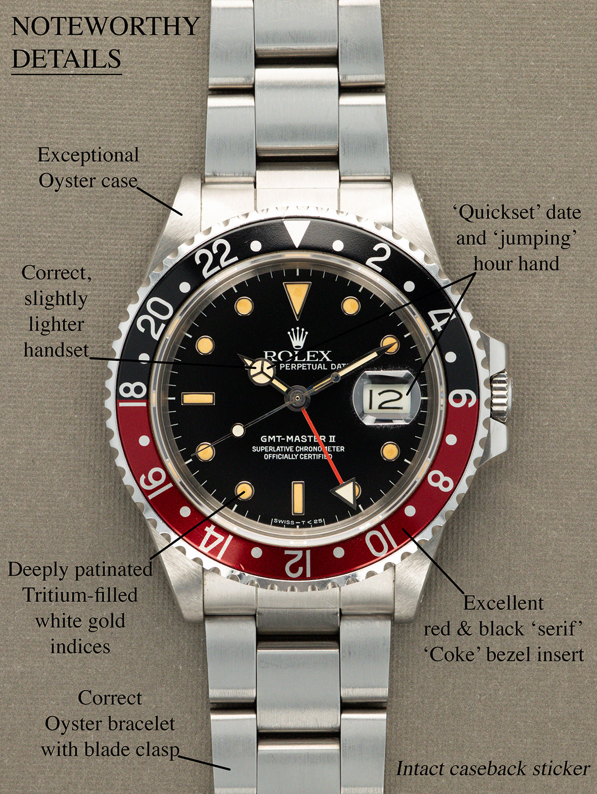 Rolex GMT-Master II Ref. 16760 - 'Sophia Loren' AKA 'Fat Lady' Unpolished
