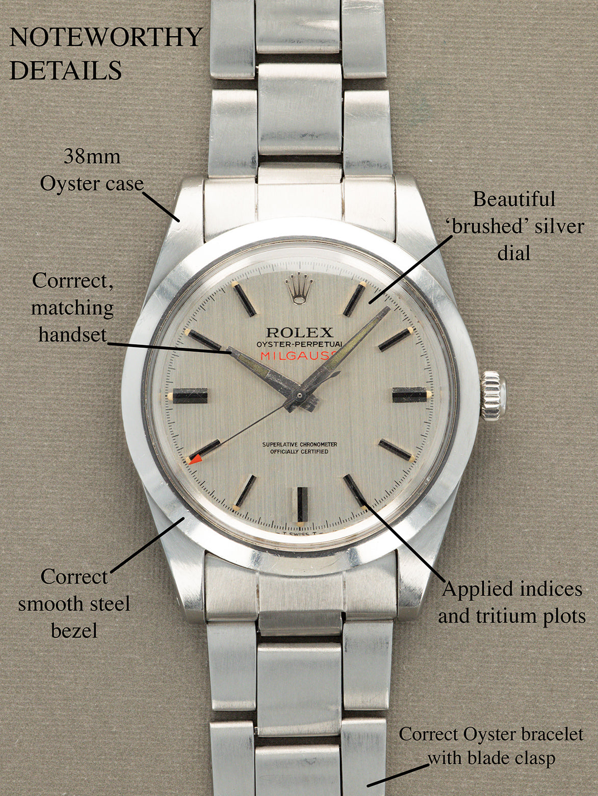 Rolex Milgauss Ref. 1019 - 'Brushed' Silver Dial