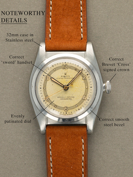 Rolex Oyster Perpetual Ref. 2940 - 'Bubbleback' Multi-Tone Silver 'Sector' Dial