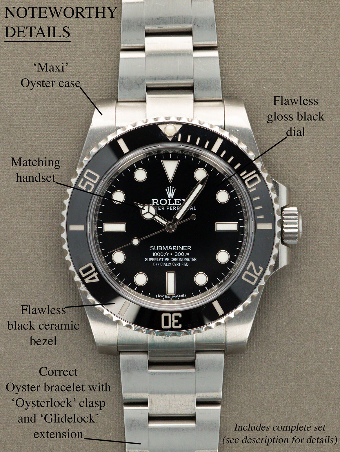 Rolex Submariner Ref. 114060 - 'No Date' Unpolished Full Set