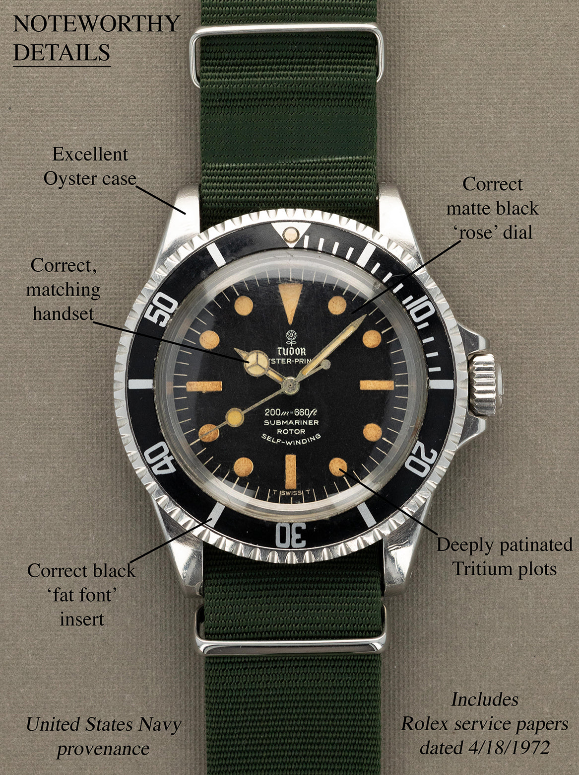 Tudor Submariner Ref. 7016/0 - 'U.S. Navy' Owned Unpolished W/ Service