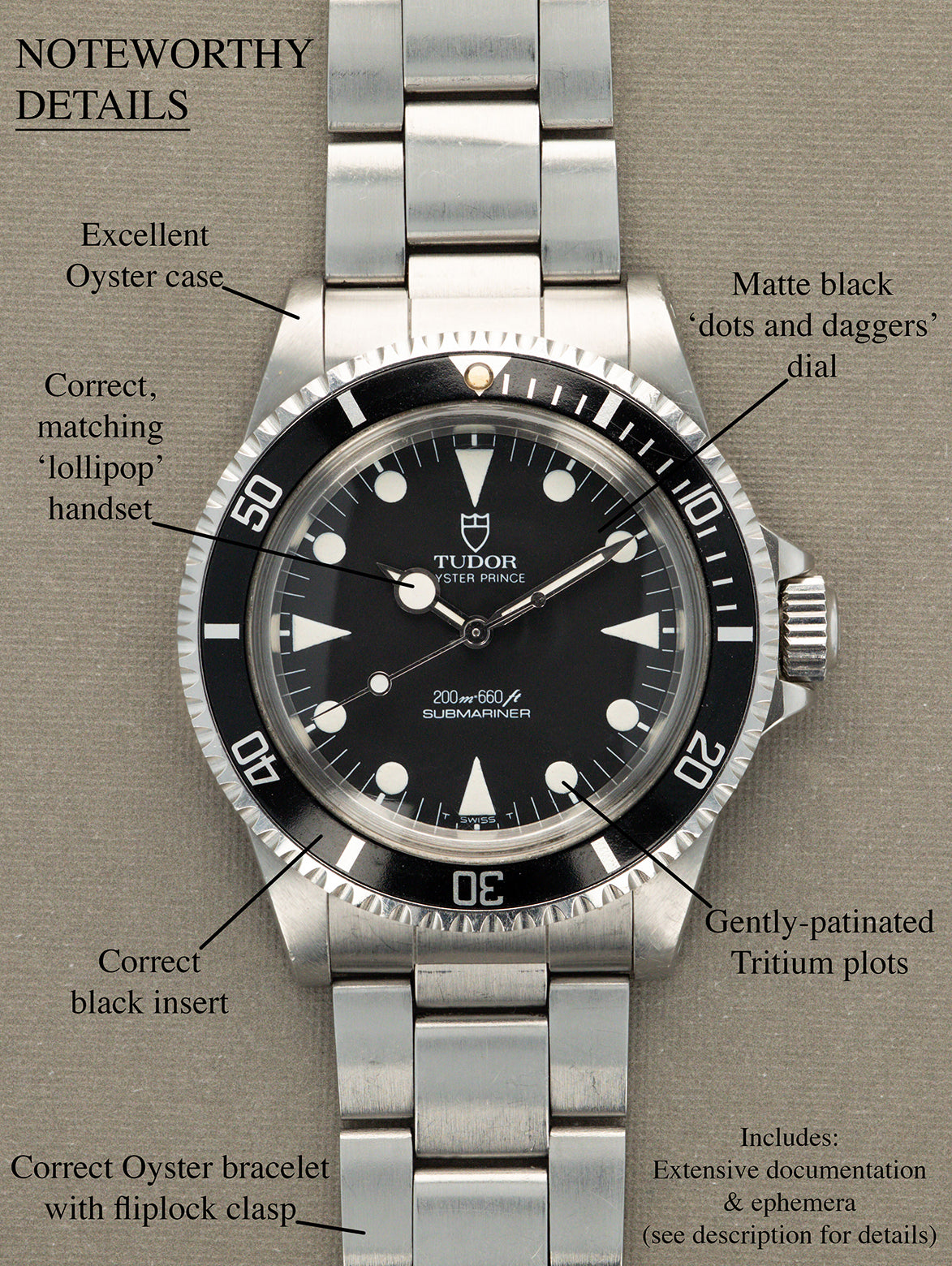 Tudor Submariner Ref. 94010 'Lollipop' - 'RCN' Military Issued w/ Extensive Documentation