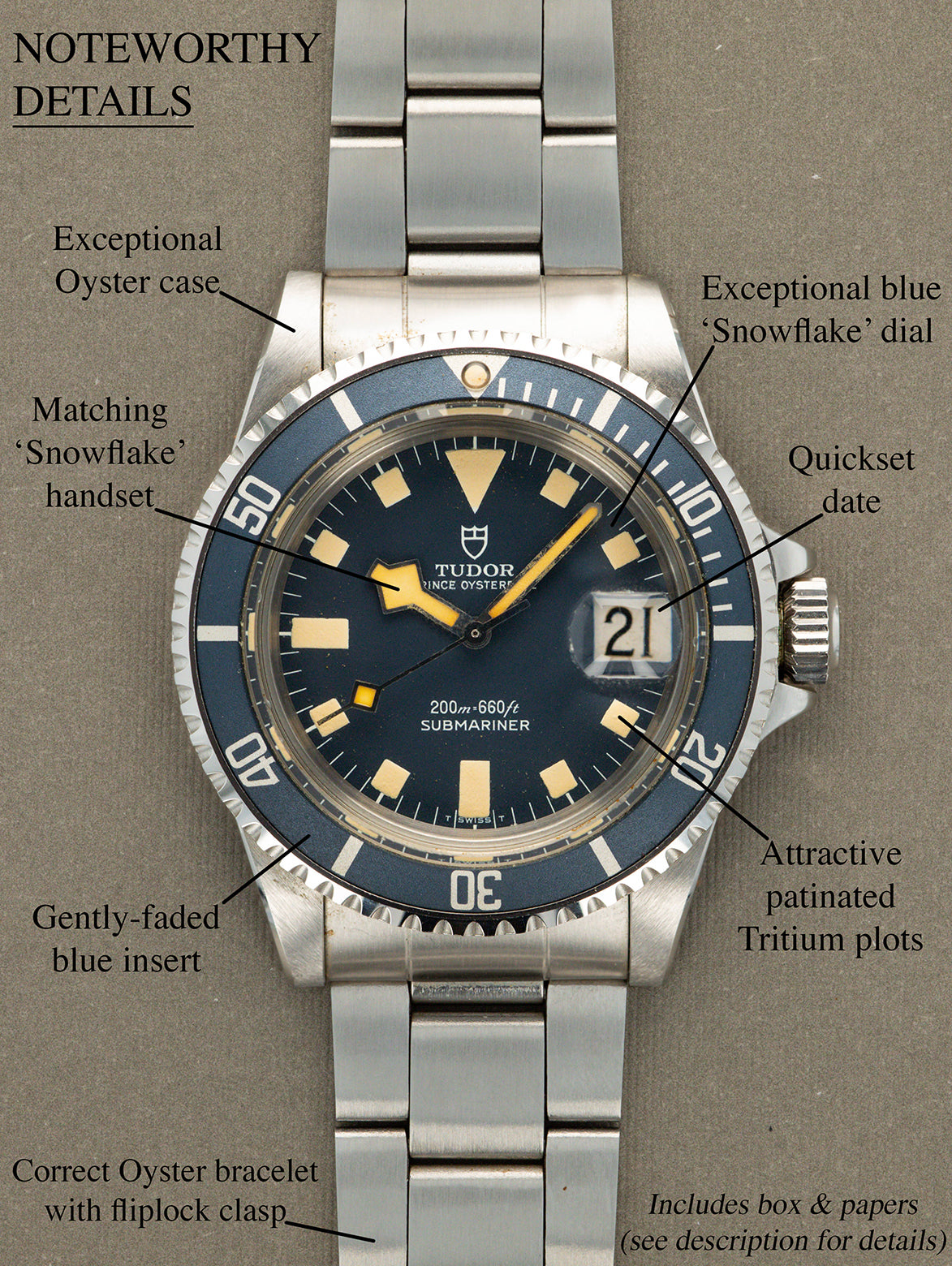 Tudor Submariner Ref. 9411/0 - Blue 'Snowflake' LNOS w/ Box & Papers