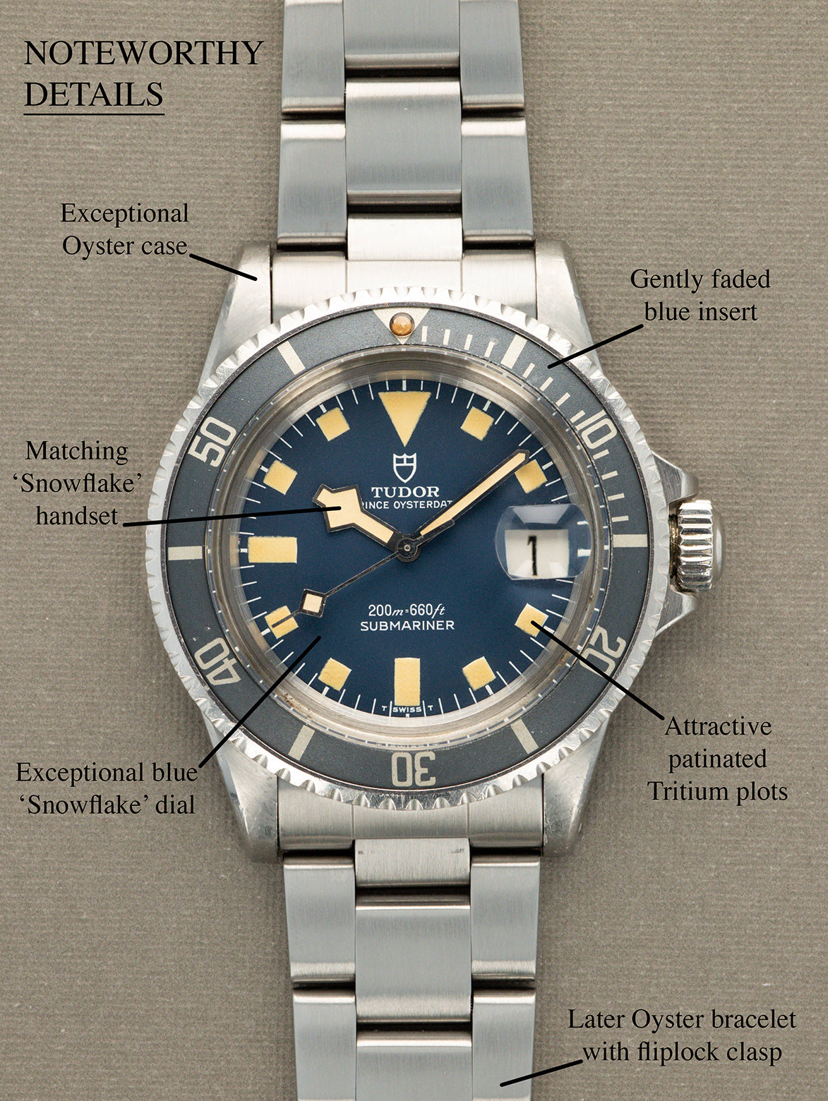 Tudor Submariner Ref. 94110 - Blue 'Snowflake' Unpolished