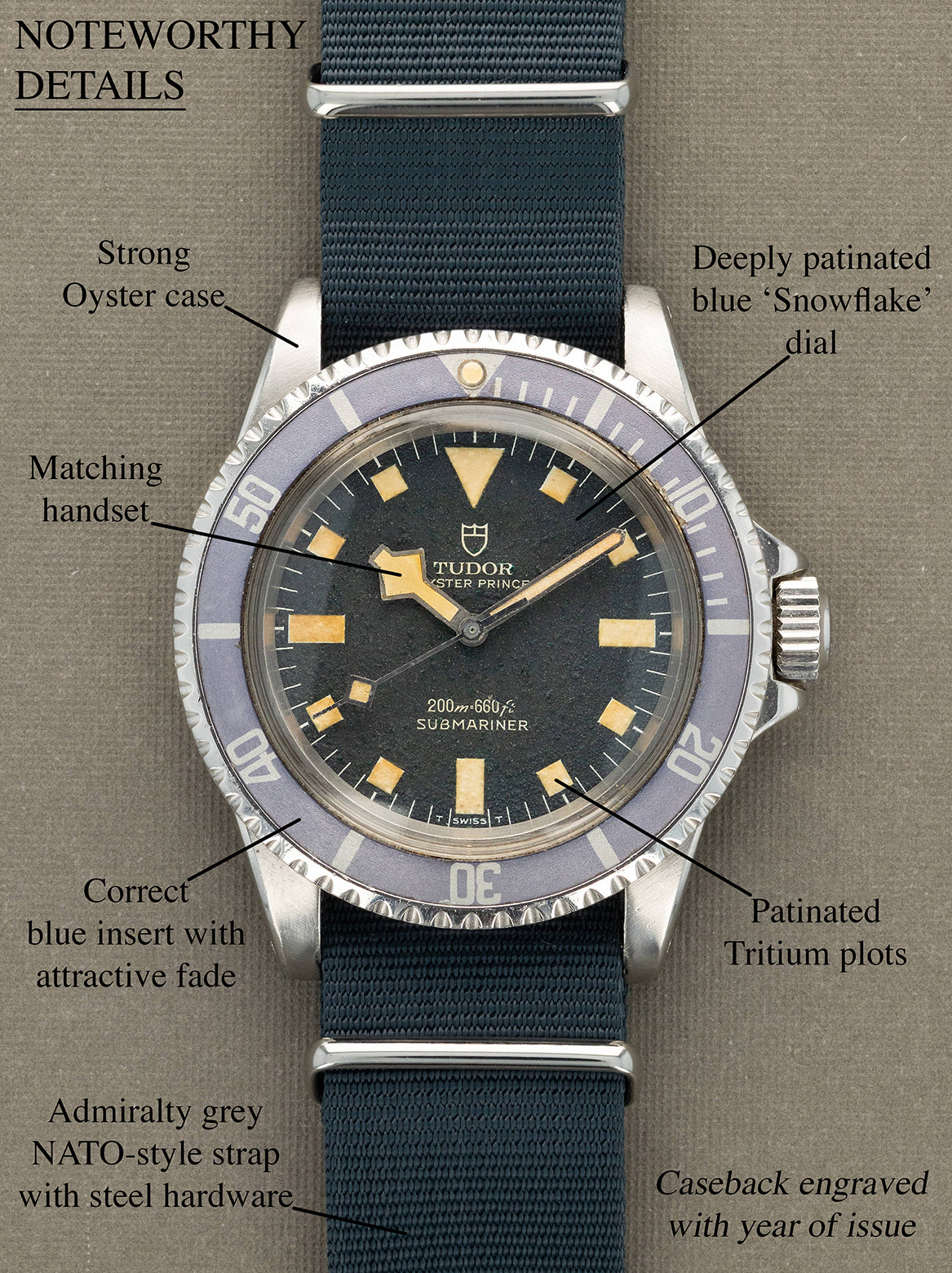 Tudor Submariner Ref. 7016/0 - Marine Nationale 'MN' Blue 'Snowflake' Military Issued