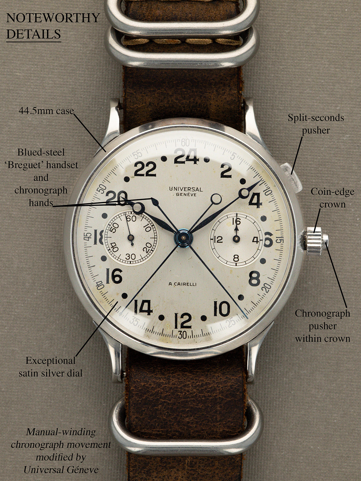 Universal Genève HA-1 Ref. 22560 - 'A. Cairelli' Split-Seconds Monopusher Chronograph
