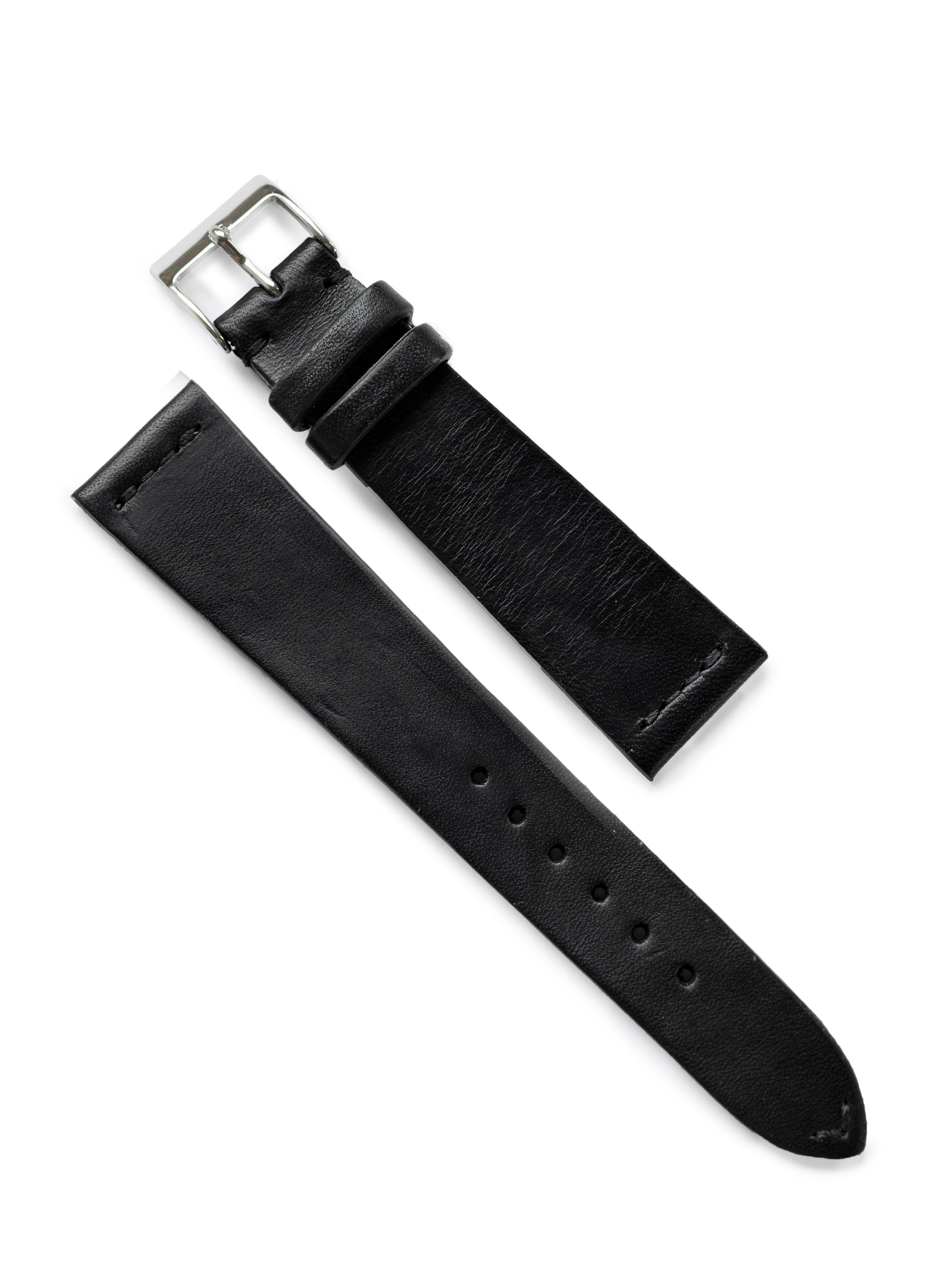 Vintage black clearance leather watch strap