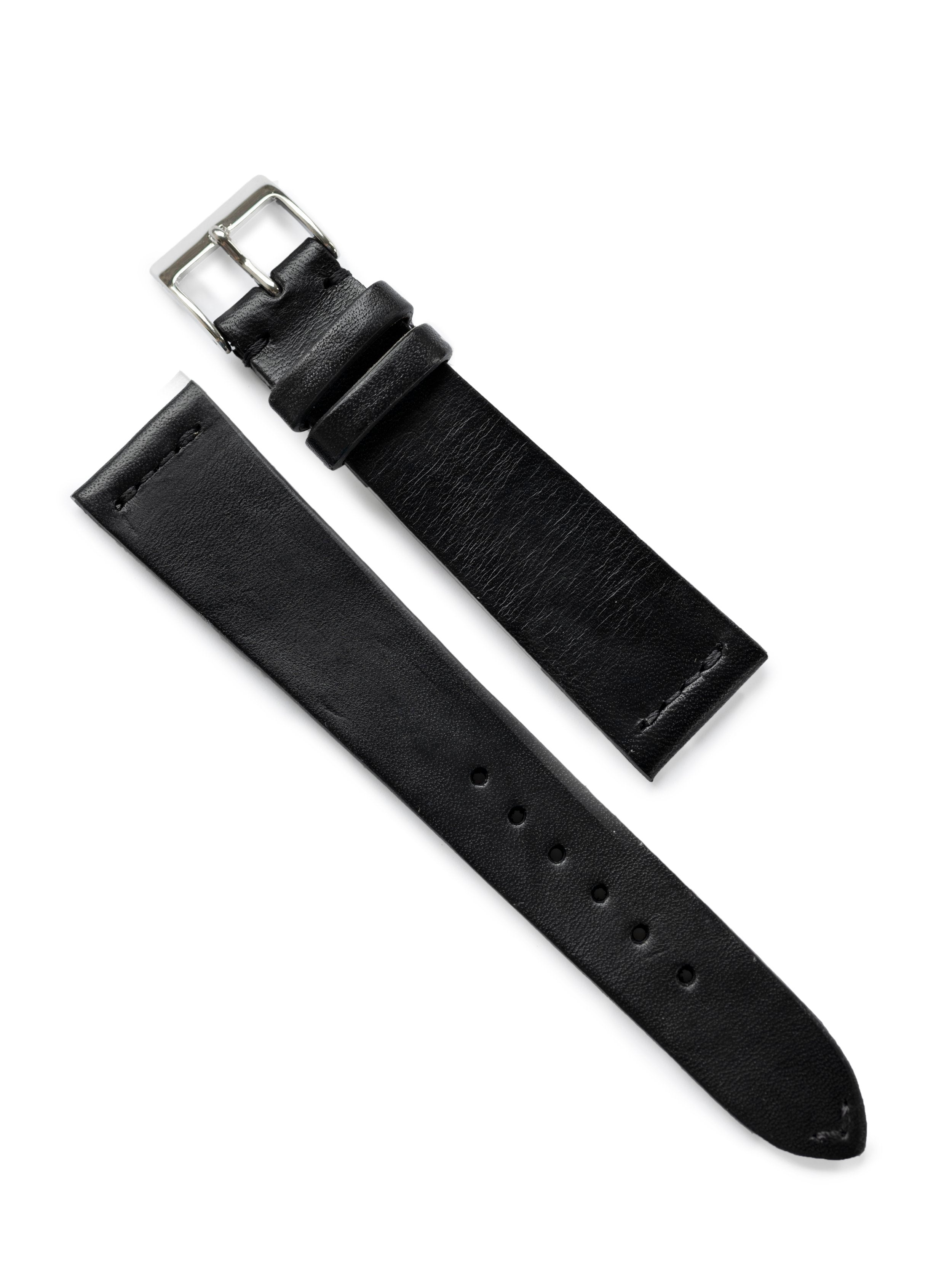 Black JPM x Oliver & Clarke Leather Watch Strap