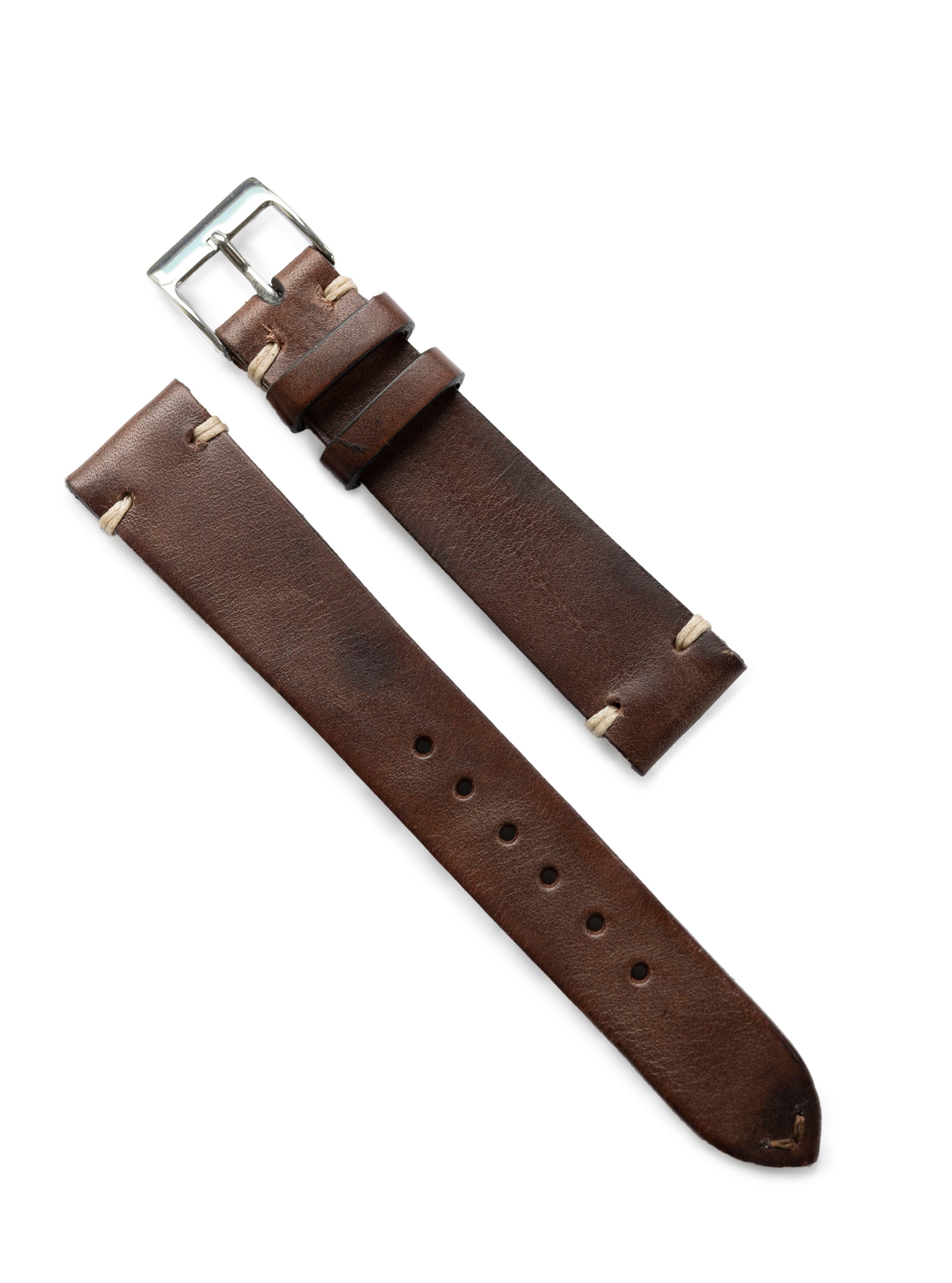 DG Dark Brown JPM x Oliver & Clarke Vintage Leather Watch Strap