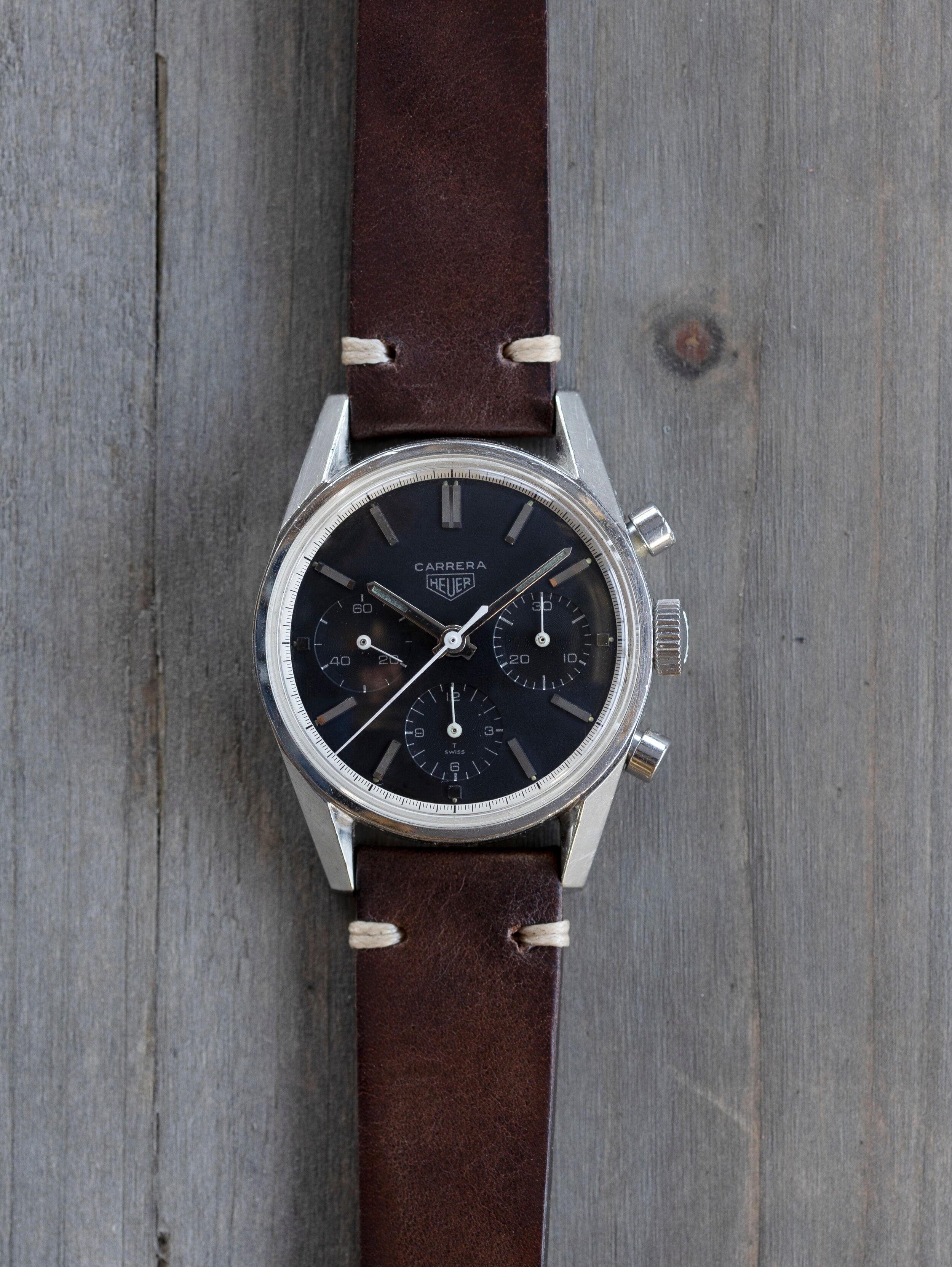 DG Dark Brown JPM x Oliver & Clarke Vintage Leather Watch Strap