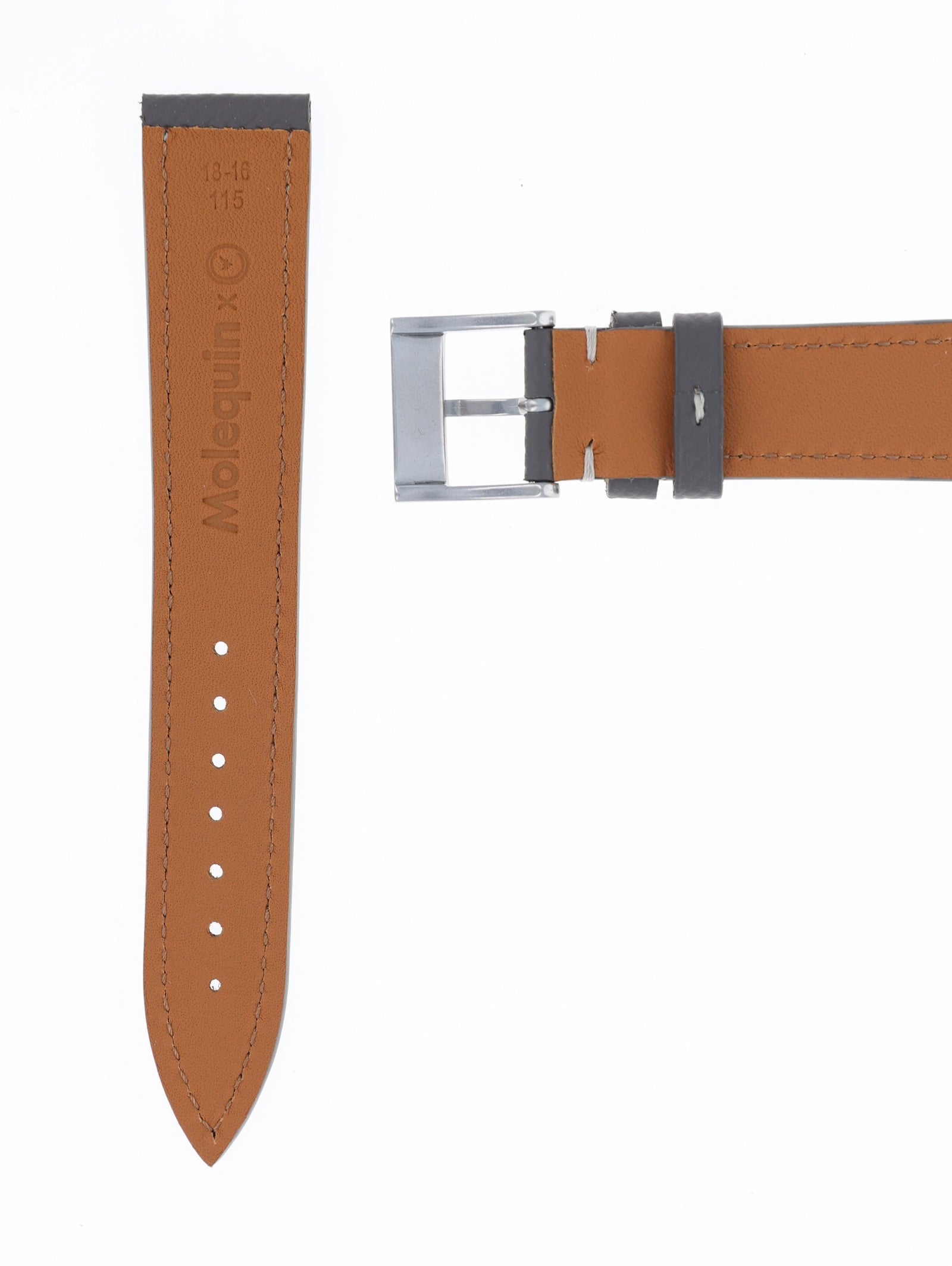 'Smoke' Grey Molequin x Oliver and Clarke 'Grained' Watch Strap