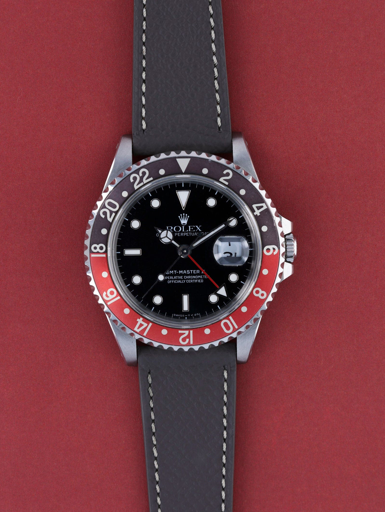 'Smoke' Grey Molequin x Oliver and Clarke 'Grained' Watch Strap