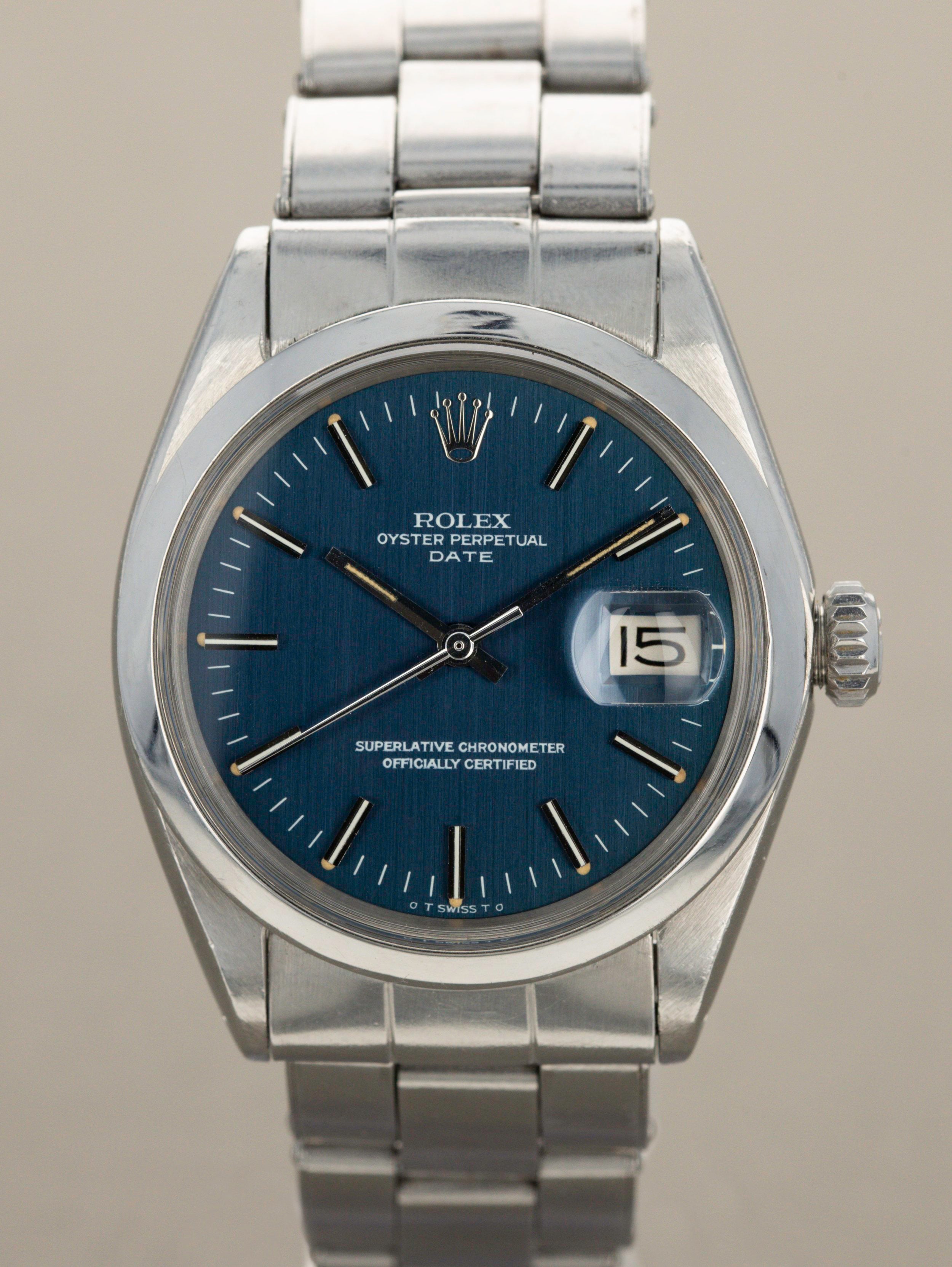 Rolex Oyster Perpetual Date - Ref. 1500 Blue Sigma Dial