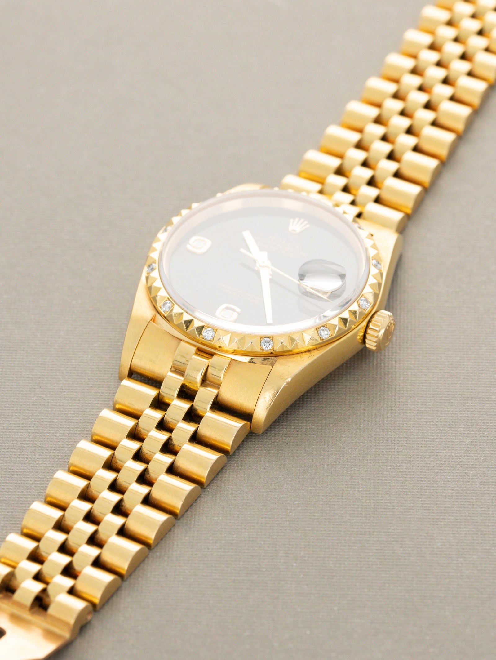 Rolex Datejust Ref. 16058 - Pyramid Bezel, and Onyx Dial with Diamond Indices