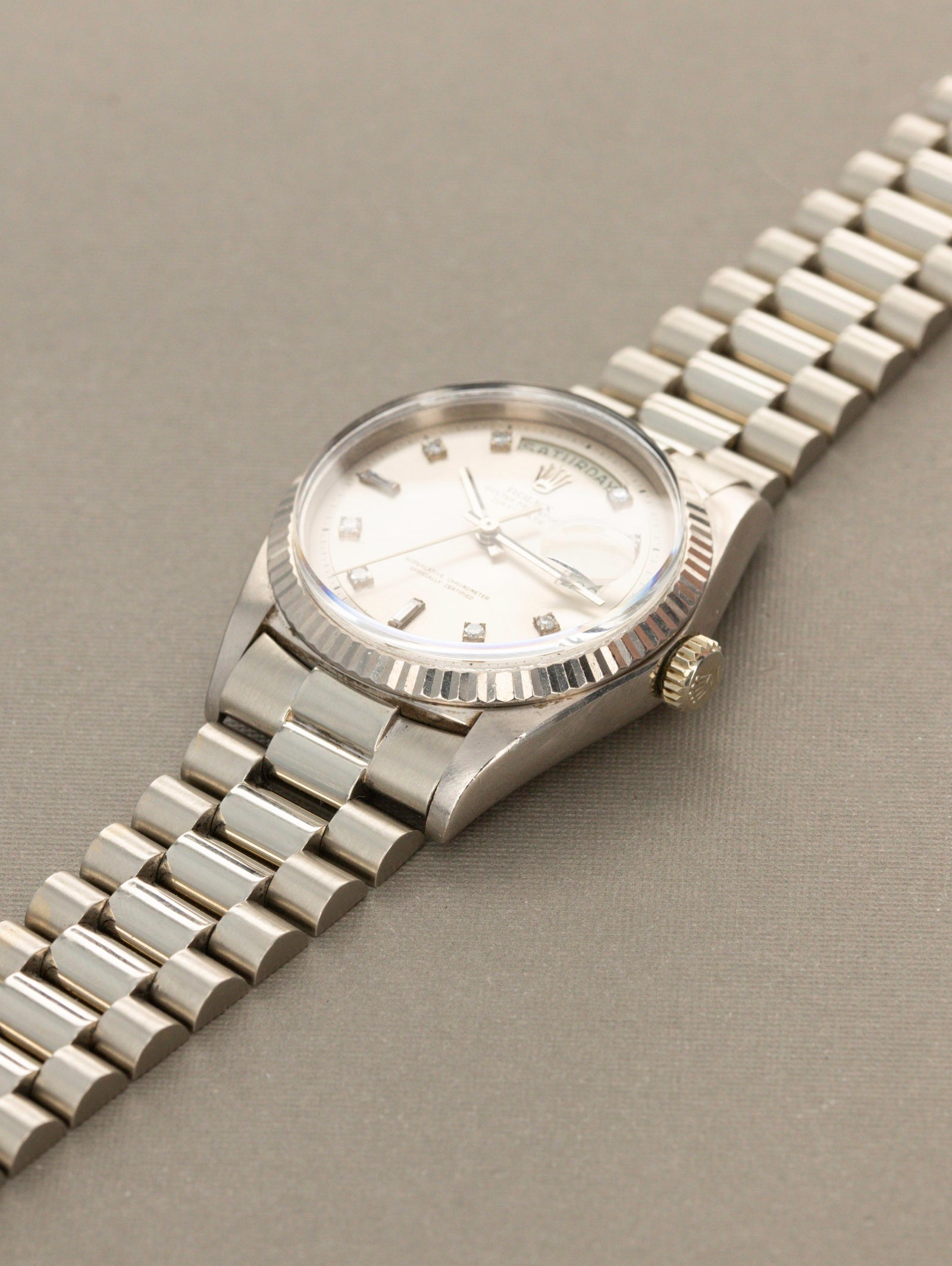 Rolex Day-Date Ref 1803 White Gold Non-Luminous Diamond Dial