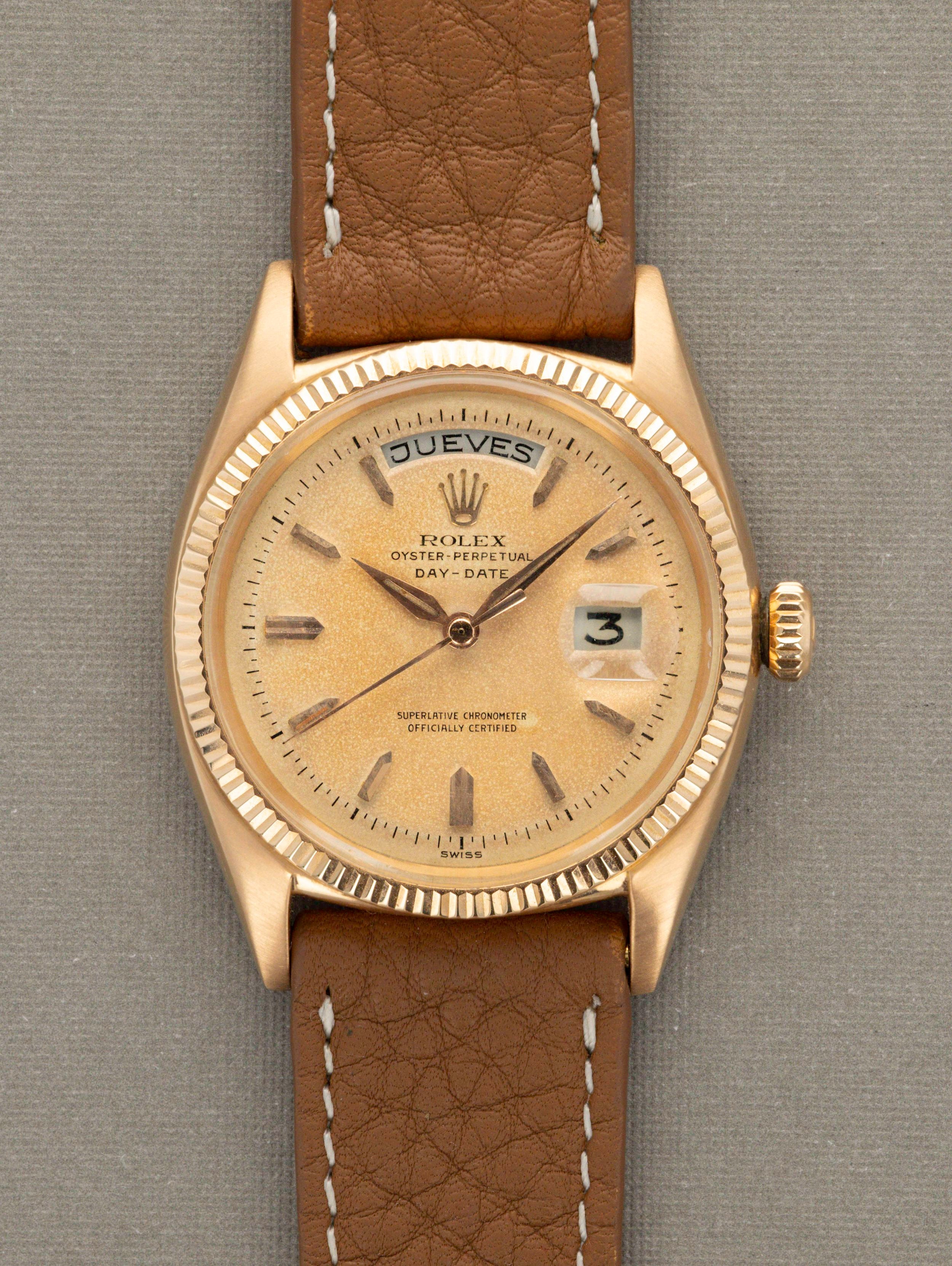 Rolex day date sale pink gold