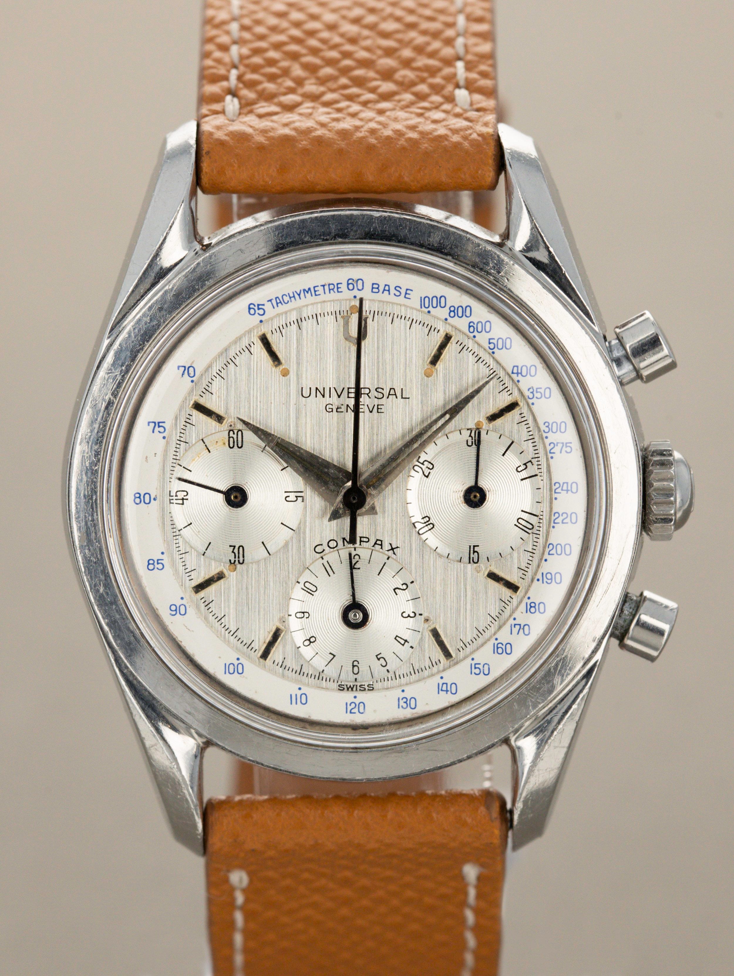 Universal Geneve Tri-Compax Moonphase Stainless Steel Chronograph Watch-  1945-46 | eBay